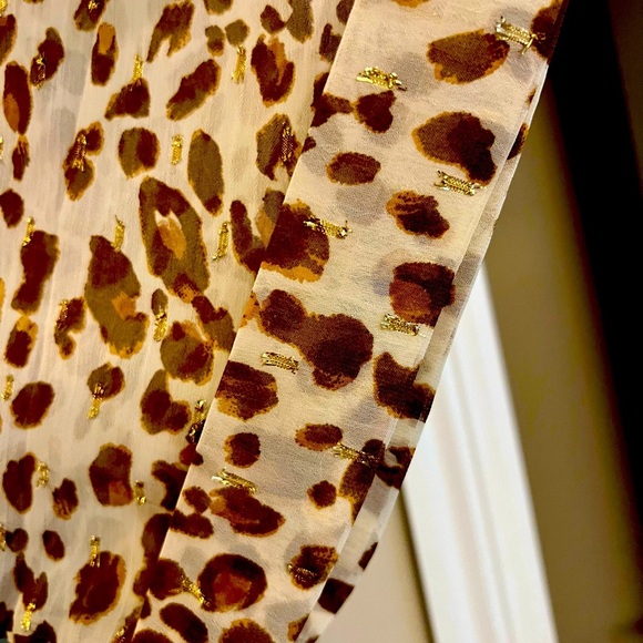 NWOT Express Bathing Suit Cover Up. Semi Sheer-Brown/Gold Animal Print - Picture 3 of 4
